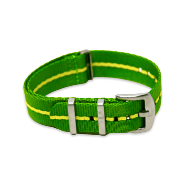 Premium Thick Woven Military Style Watch Strap - Green and Yellow